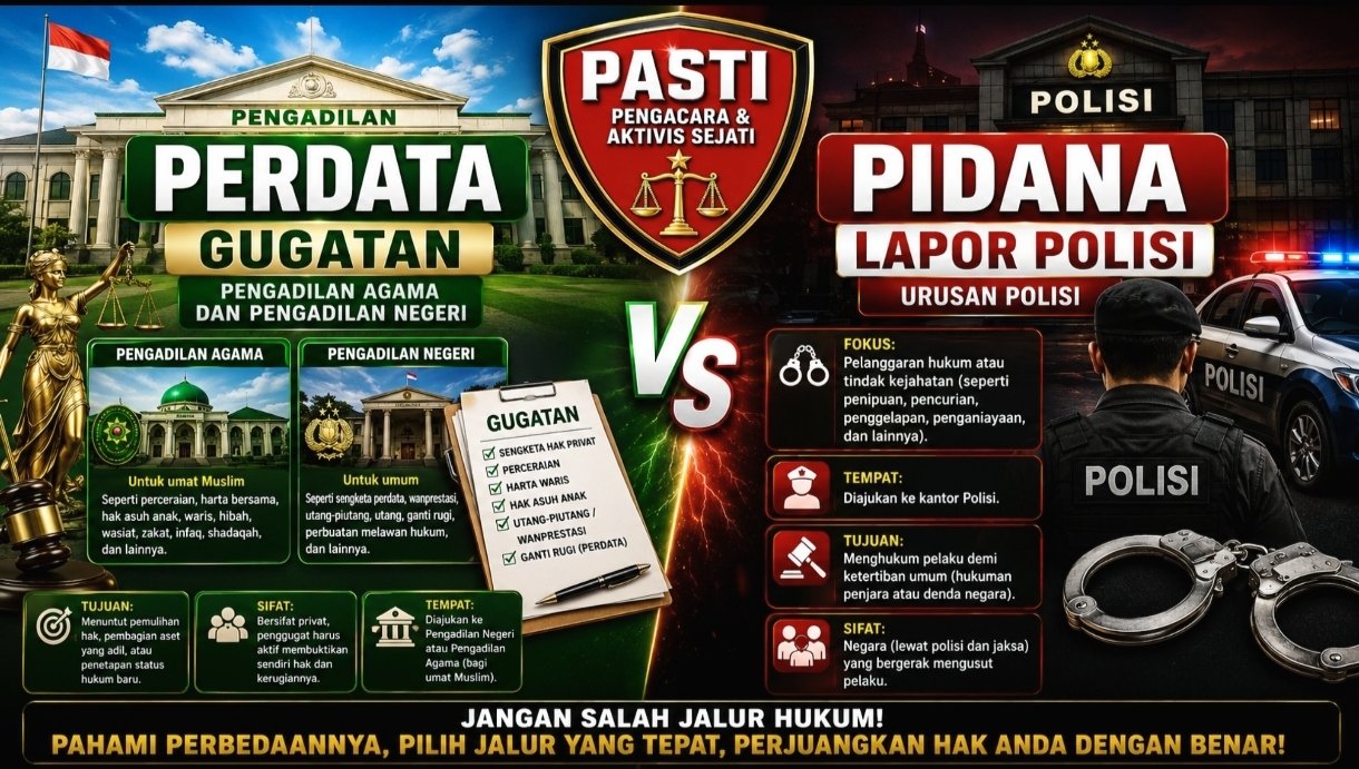 Jangan Keliru! Ini Perbedaan Menggugat di Pengadilan dan Melapor ke Polisi