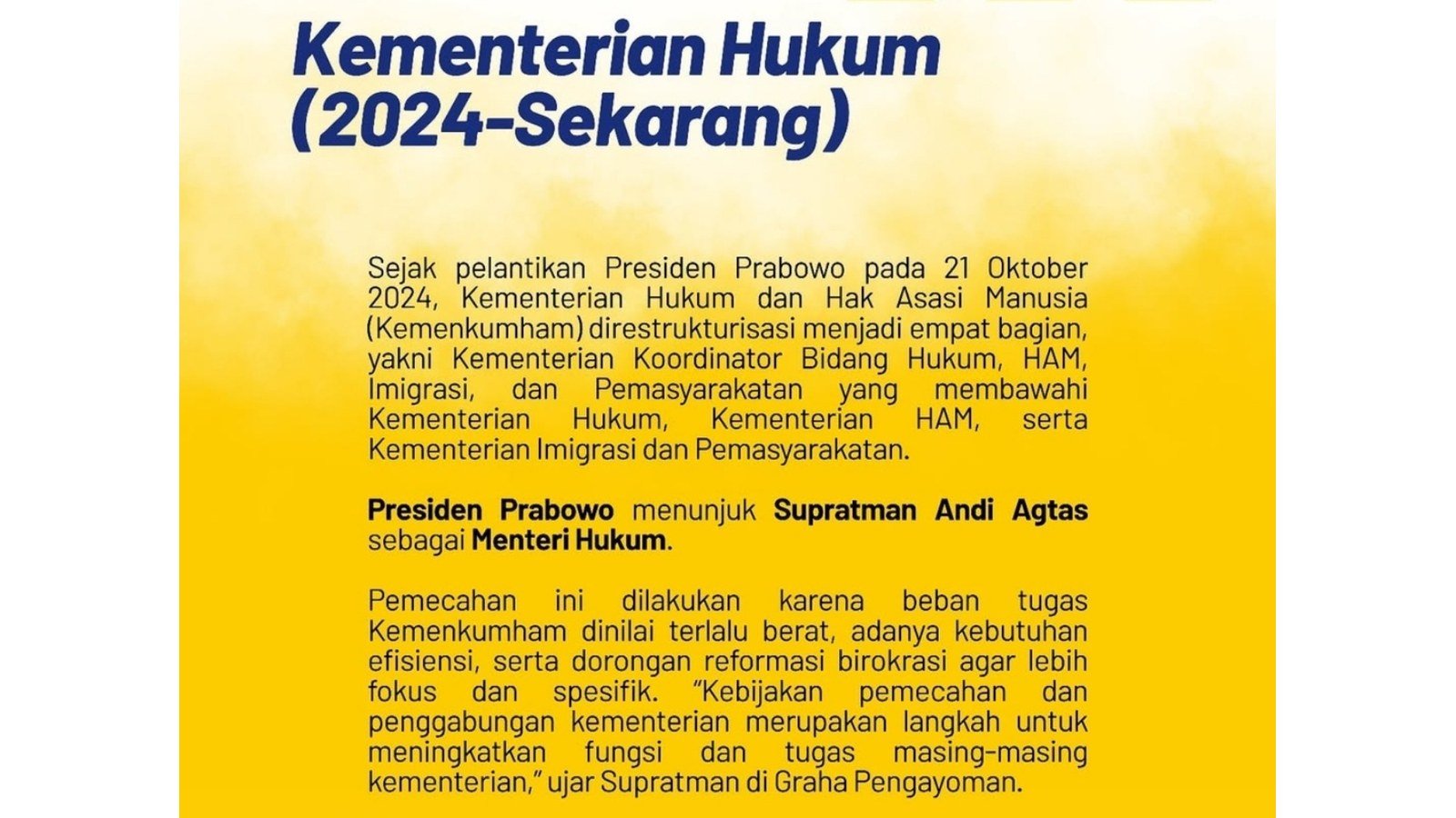 Perubahan Besar di Dunia Hukum Indonesia! Kemenkumham Kini Menjadi Kementerian Hukum RI, DPP PASTI Tegaskan Dokumen Lama Tetap Berkekuatan Hukum