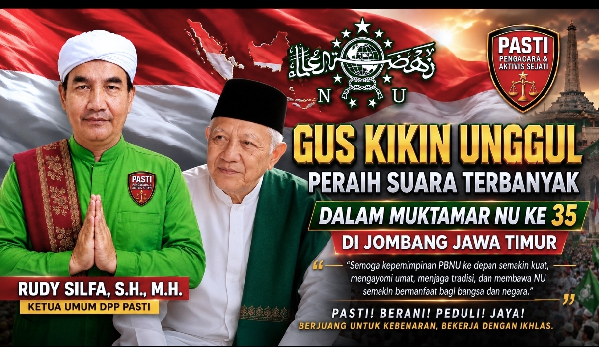 Gus Kikin Raih Suara Tertinggi, PASTI Sampaikan Selamat atas Proses Pemilihan Ketua Umum PBNU