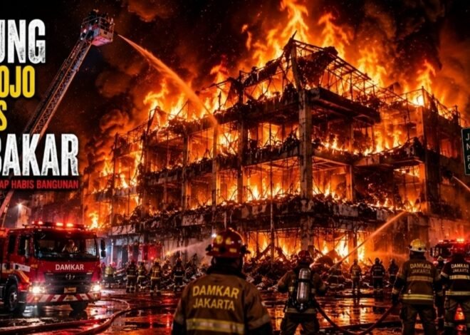 Kebakaran Gedung di Gambir, 100 Personel Damkar Berjibaku Padamkan Api