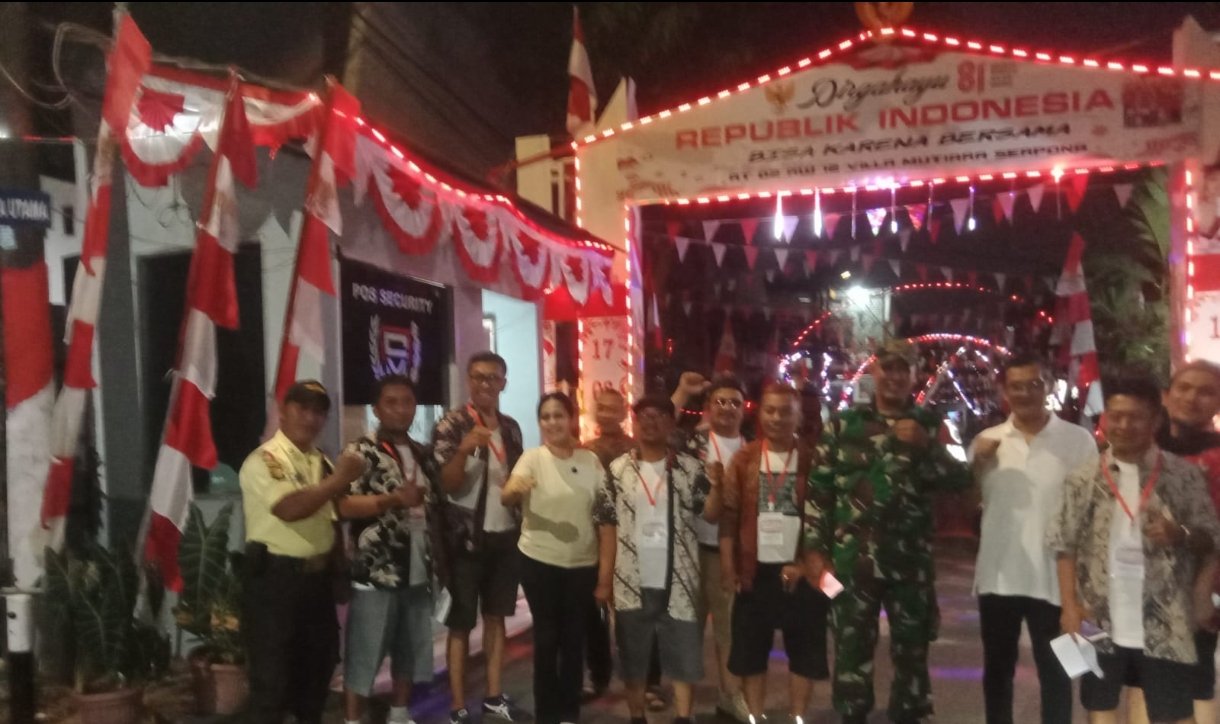 Semarak HUT ke-81 RI, Warga Villa Mutiara Serpong Gelar Lomba Gapura di RW 12
