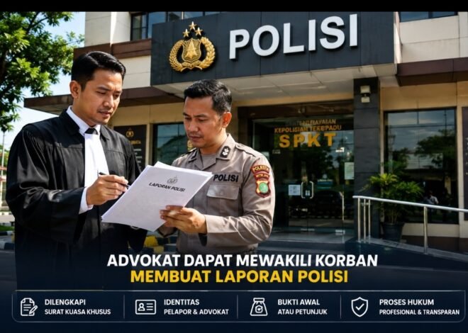ADVOKAT DAPAT MEWAKILI KORBAN MEMBUAT LAPORAN POLISI DENGAN SURAT KUASA KHUSUS