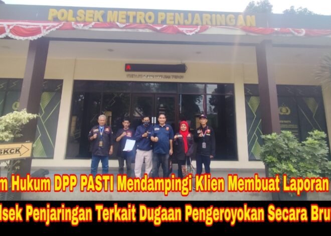 Usut Tuntas Pengeroyokan Ade Yusuf, Tim Hukum DPP PASTI Kawal Kasus di Polsek Penjaringan