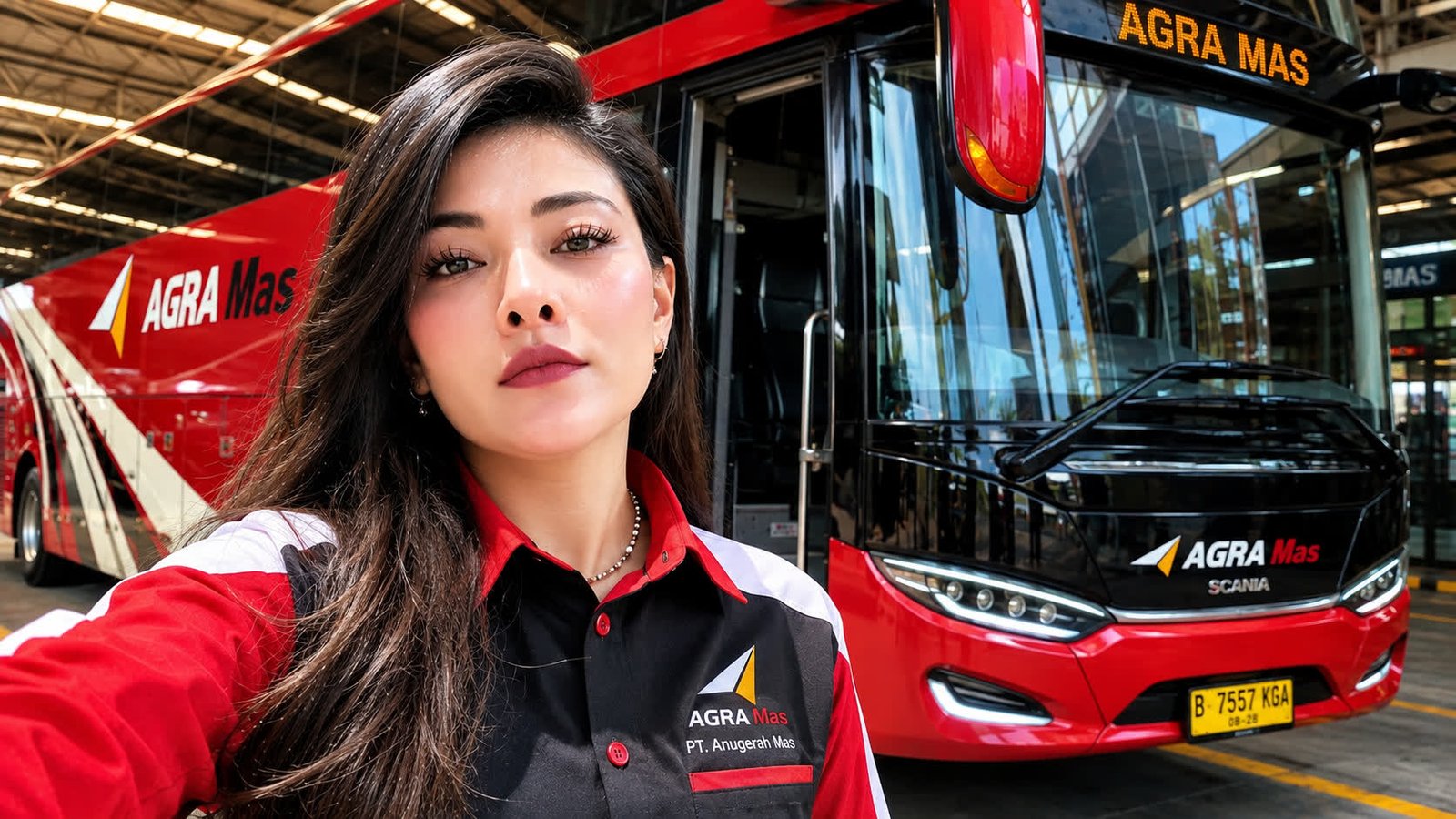 LIENA OZORA, SOPIR BUS CANTIK PO AGRA MAS YANG MENARIK PERHATIAN PUBLIK