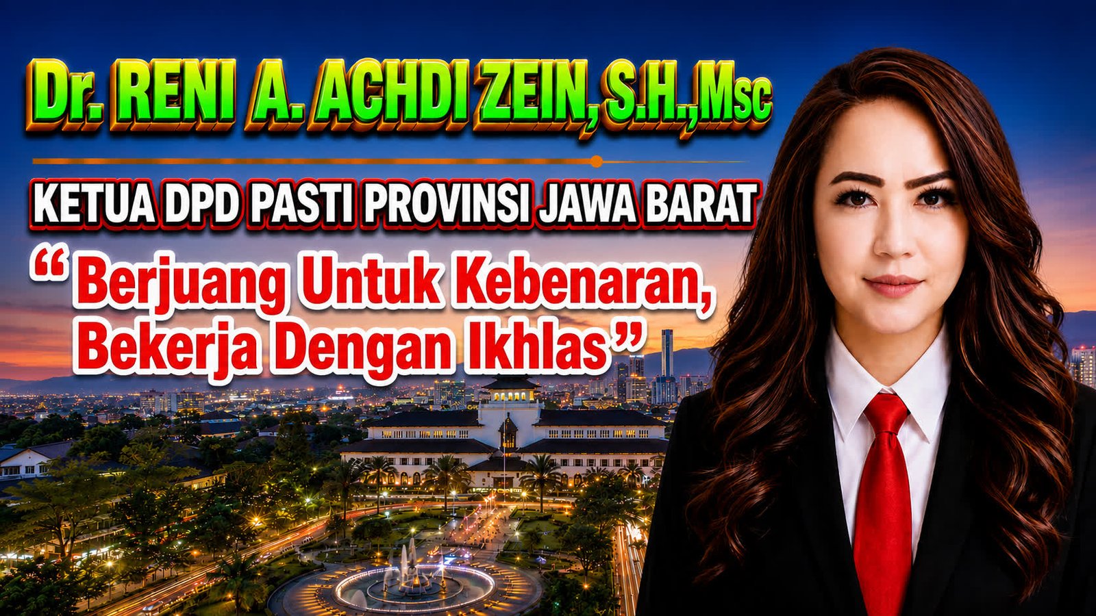 DR. RENI A. ACHDI ZEIN, S.H., M.Sc. DIBERI AMANAH PIMPIN DPD PASTI JAWA BARAT