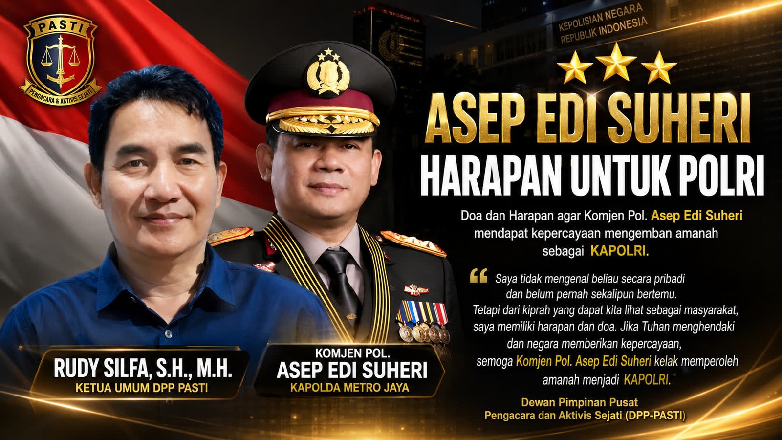Asep Edi Suheri, Harapan untuk Polri