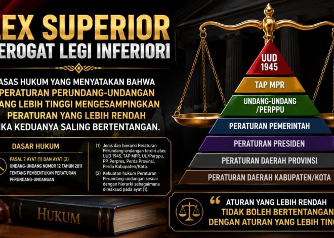LEX SUPERIOR DEROGAT LEGI INFERIORI ATURAN YANG LEBIH TINGGI MENGESAMPINGKAN ATURAN YANG LEBIH RENDAH