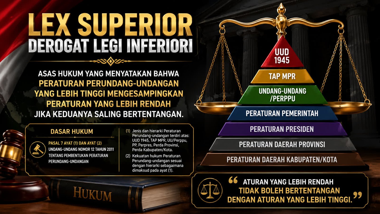 LEX SUPERIOR DEROGAT LEGI INFERIORI ATURAN YANG LEBIH TINGGI MENGESAMPINGKAN ATURAN YANG LEBIH RENDAH