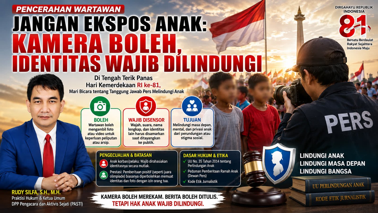 JANGAN EKSPOS ANAK: KAMERA BOLEH, IDENTITAS WAJIB DILINDUNGI