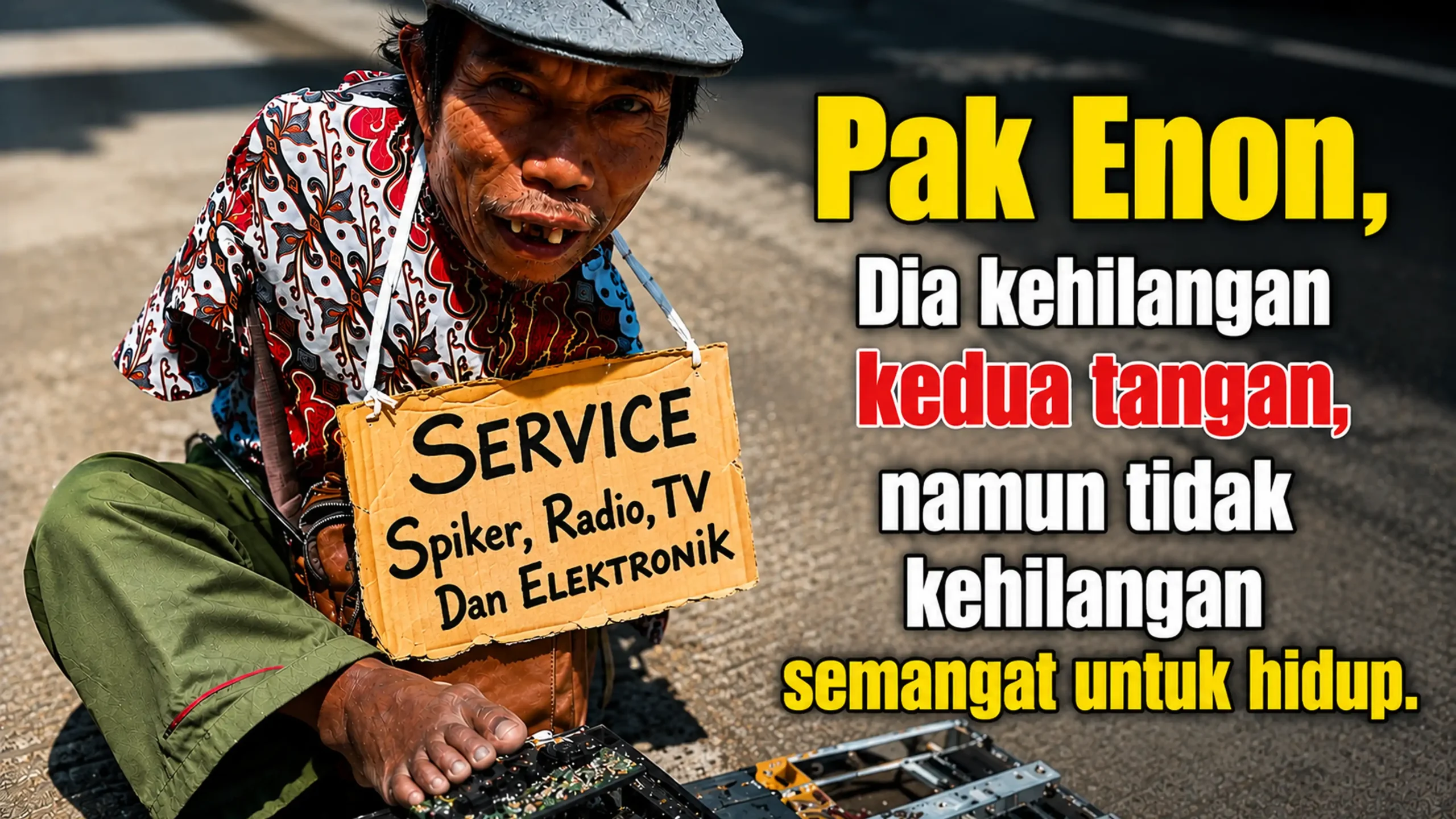 Masih Ada Kaki untuk Berjuang”: Kisah Pak Enon, Ayah yang Pantang Menyerah pada Keadaan