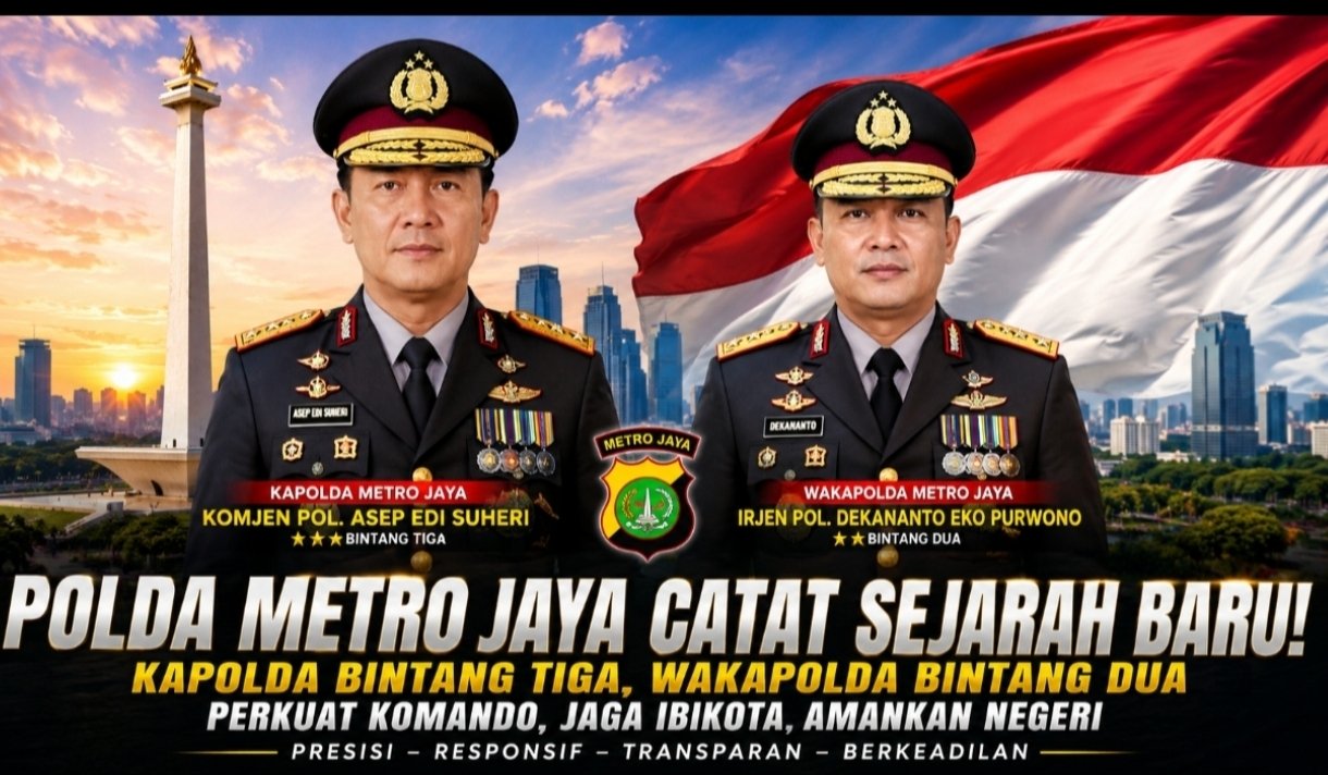Polda Metro Jaya Catat Sejarah Baru, Kapolda Bintang Tiga dan Wakapolda Bintang Dua